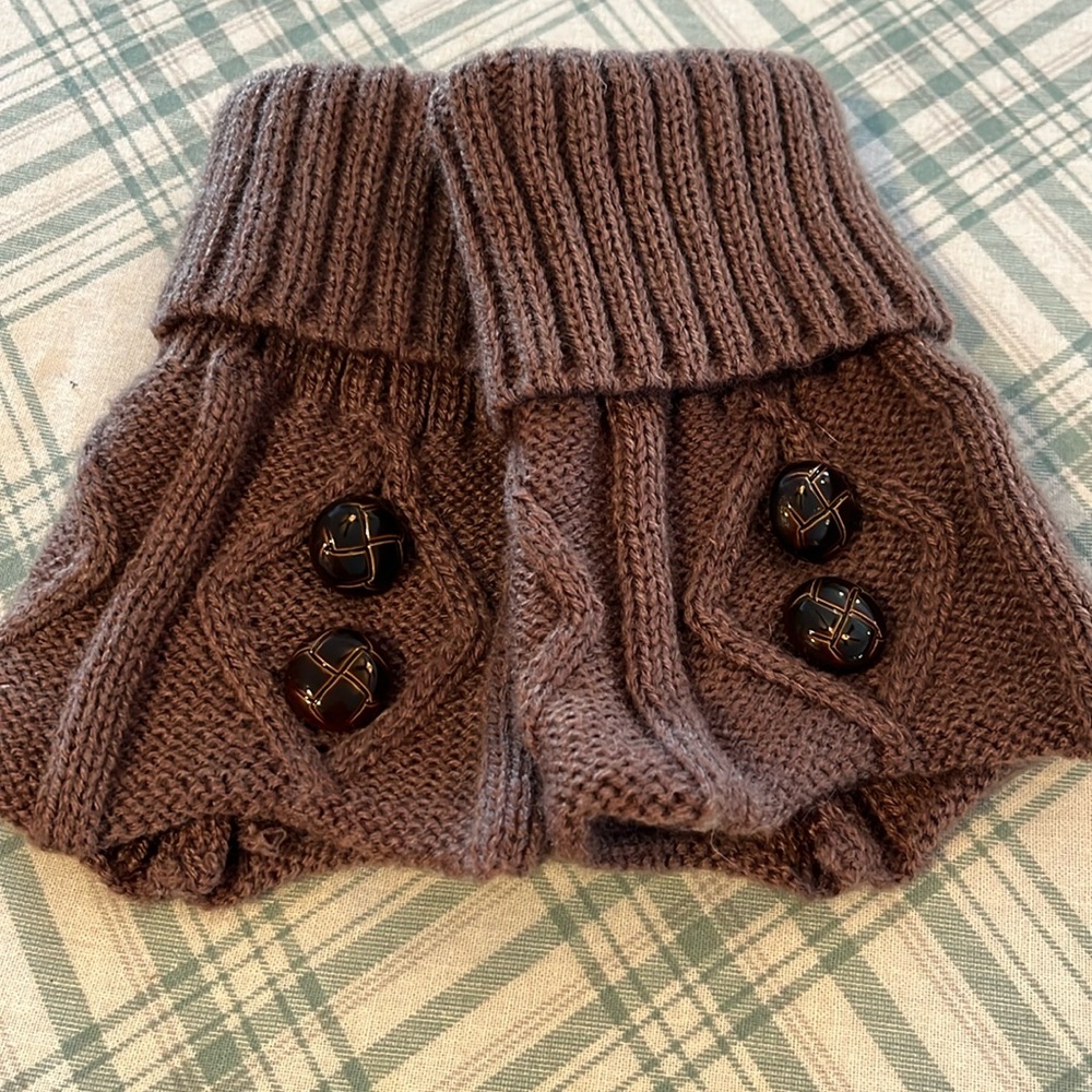 Cute boot toppers with button accent